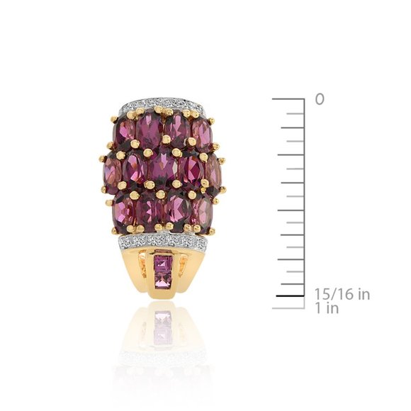 Rhodolite 3.95 Carat Diamond Huggie Earrings - Picture 4 of 4